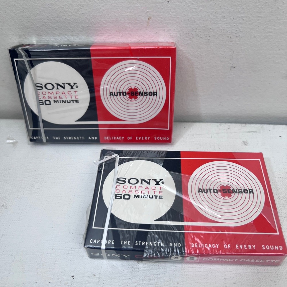 Sony C-60 Auto-Sensor Blank Audio Cassette Tapes 60 Minute Vintage NOS‎ Lot of 2